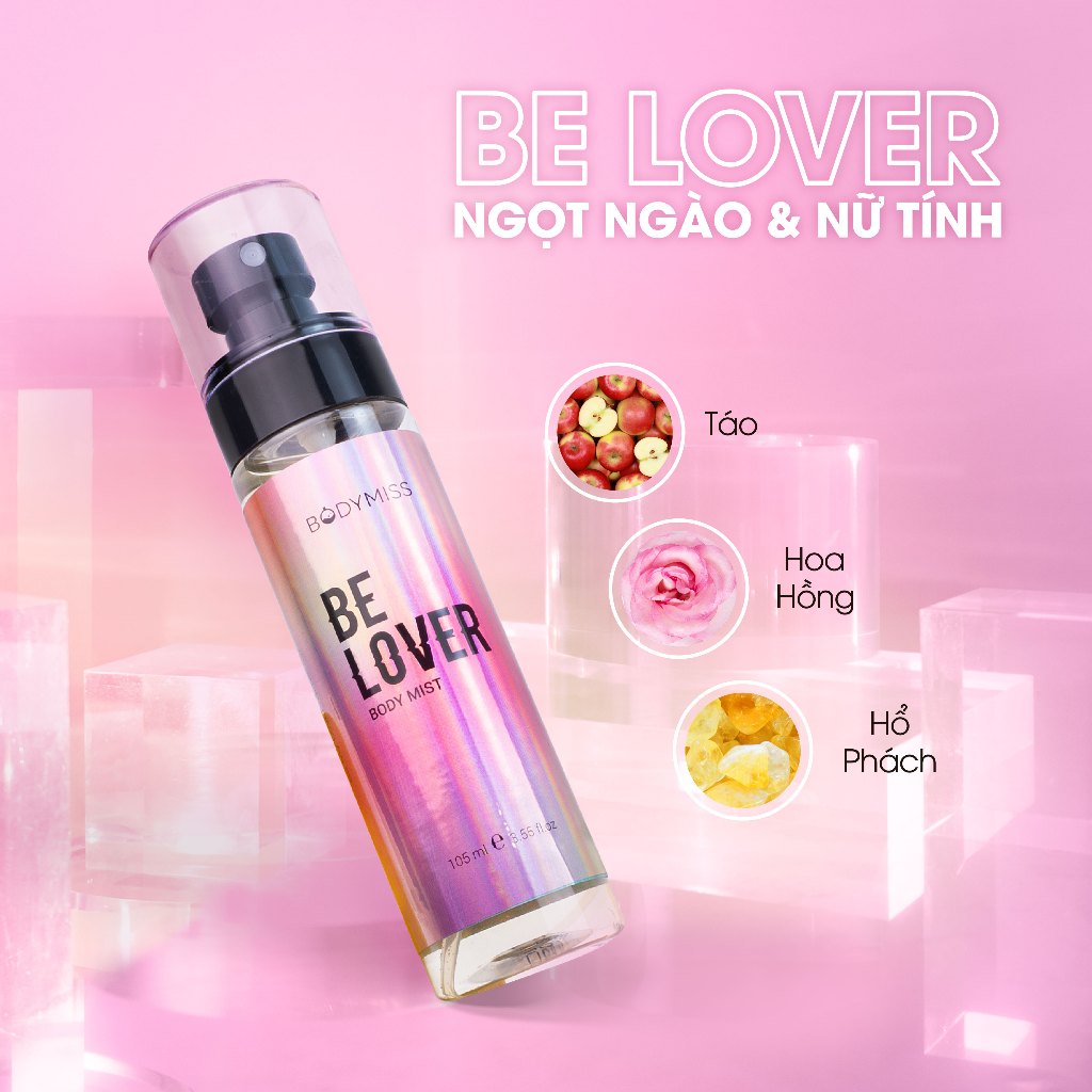 [ĐỘC QUYỀN – MUA 2 TẶNG 3] Nước Hoa Bodymist Unisex Nam Nữ Hẹn Hò, Đi Học, Đi Chơi Lưu Hương 6H BODYMISS 105ml (Chai)