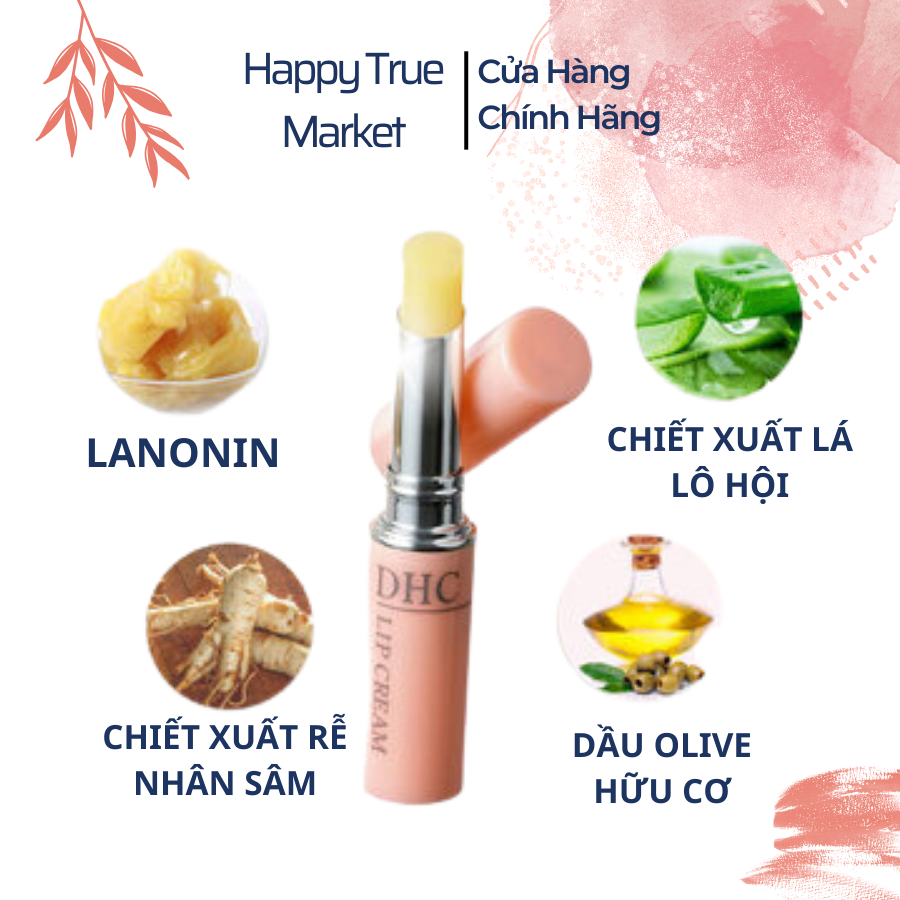 [Mã giảm 25K đơn 99K]Son Dưỡng Môi DHC Nhật Bản Không Màu Cấp Ẩm, Làm Mềm Môi Lip Cream, Hỗ Trợ Giảm Thâm Môi 1.5g