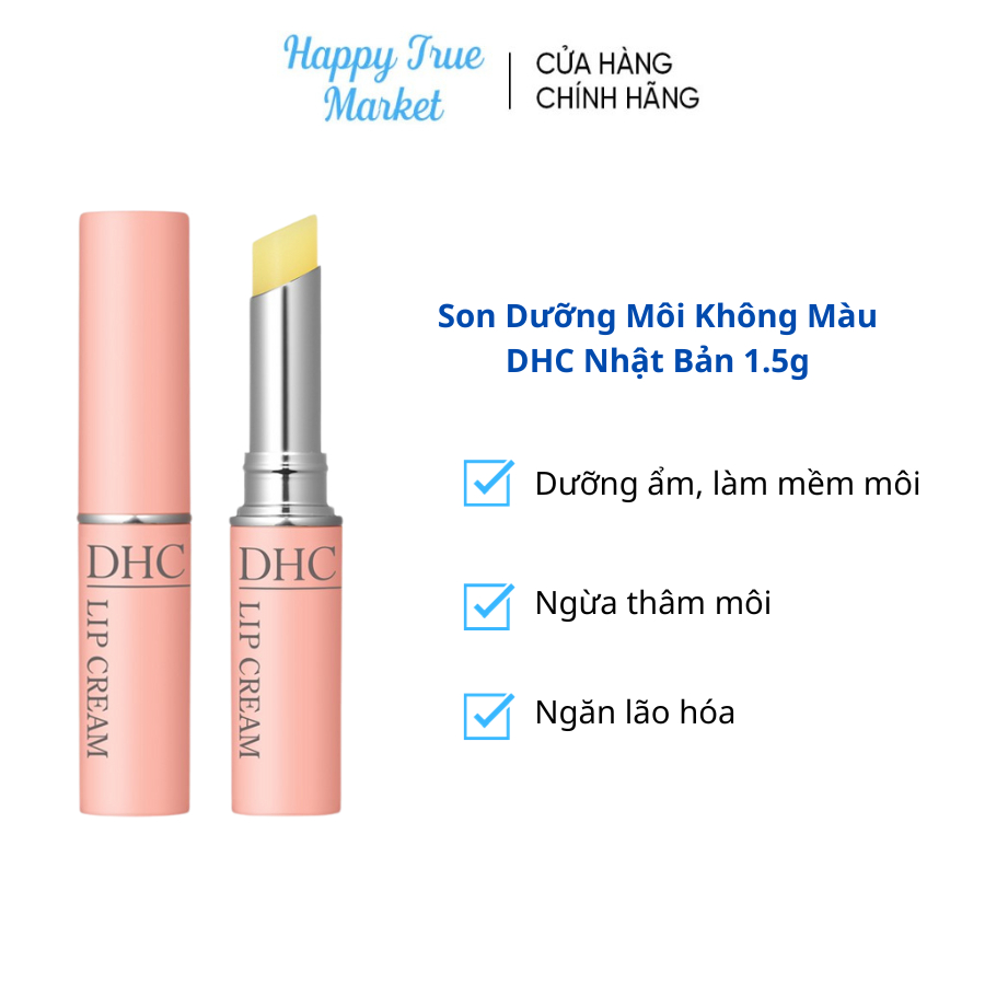 [Mã giảm 25K đơn 99K]Son Dưỡng Môi DHC Nhật Bản Không Màu Cấp Ẩm, Làm Mềm Môi Lip Cream, Hỗ Trợ Giảm Thâm Môi 1.5g