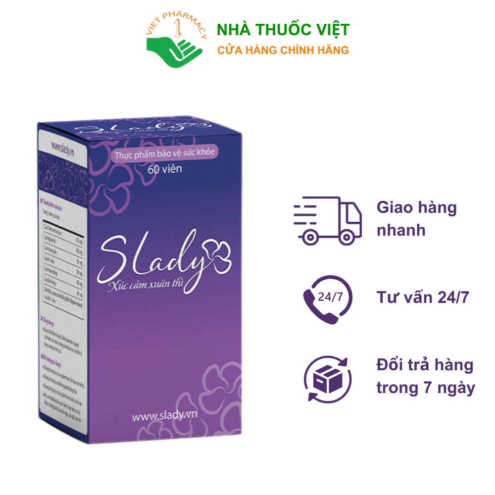 Viên Uống Nội Tiết Tố Nữ Slady Cải Thiện Nội Tiết Sinh Lý Giảm Khô Hạn Bốc Hỏa Mất Ngủ Nám Tàn Nhang Nhà Thuốc Việt