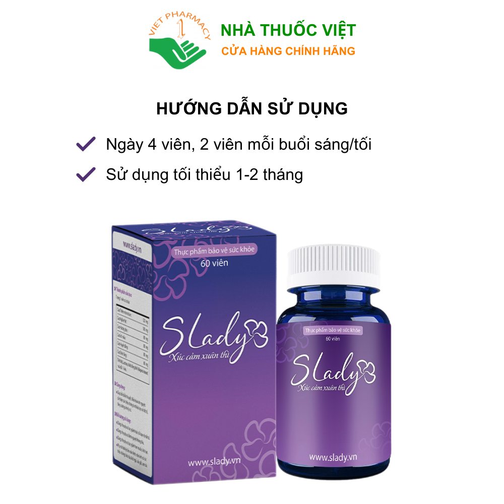 Viên Uống Nội Tiết Tố Nữ Slady Cải Thiện Nội Tiết Sinh Lý Giảm Khô Hạn Bốc Hỏa Mất Ngủ Nám Tàn Nhang Nhà Thuốc Việt