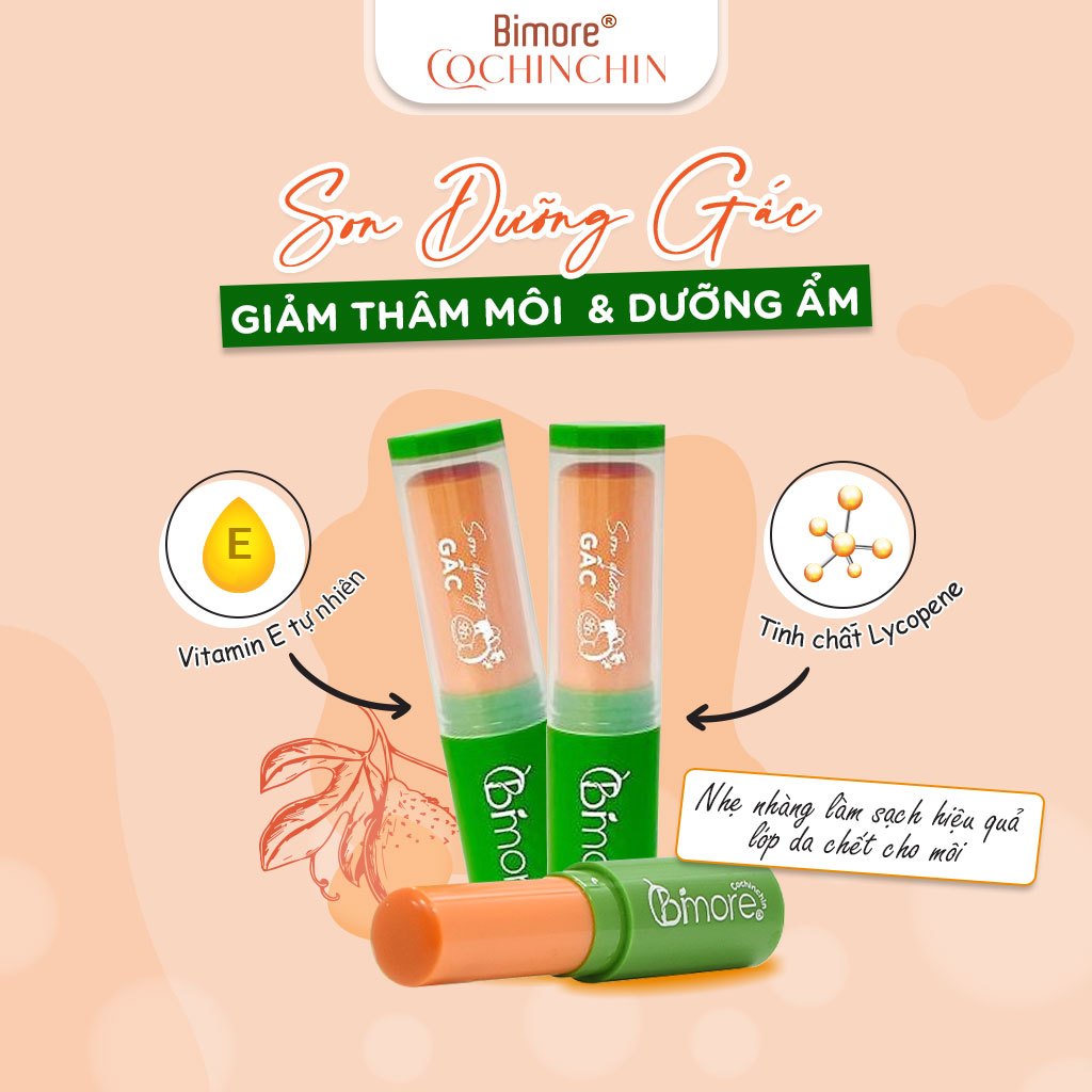 Son dưỡng Gấc Bimore giảm thâm dưỡng ẩm làm hồng môi