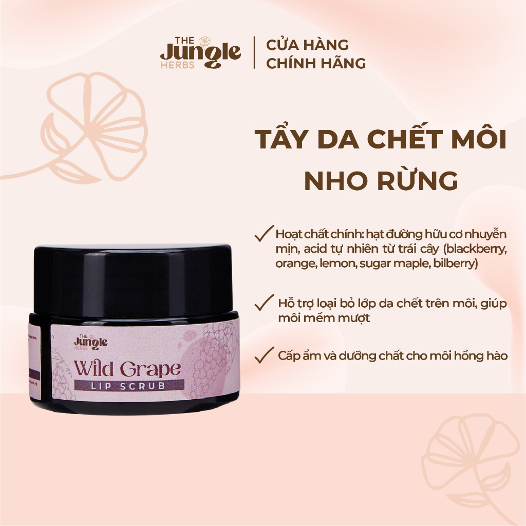 ⚡ FREESHIP⚡ Tẩy da chết môi Nho Rừng Handmade giảm thâm sạm và chống lão hoá