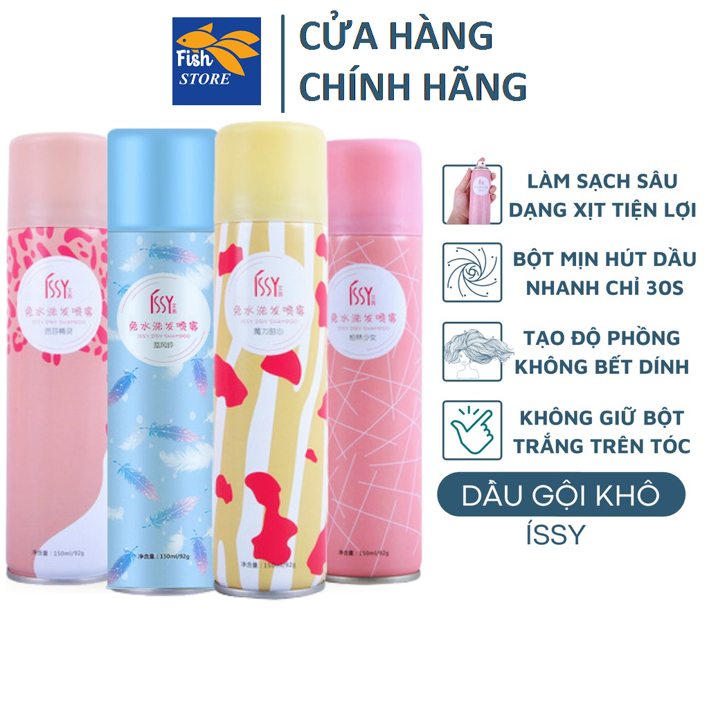 Dầu gội đầu khô Issy – xịt đầu khô hết ngứa & bết dính tóc 150ml