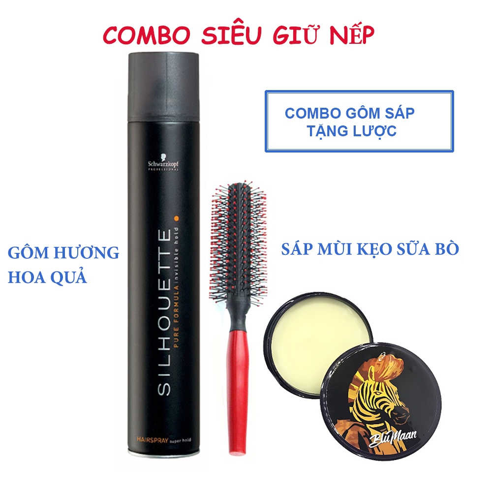 COMBO GÔM SILHOUTTE VÀ SÁP BLUMAAN NGỰA VẰN TẶNG KÈM LƯỢC