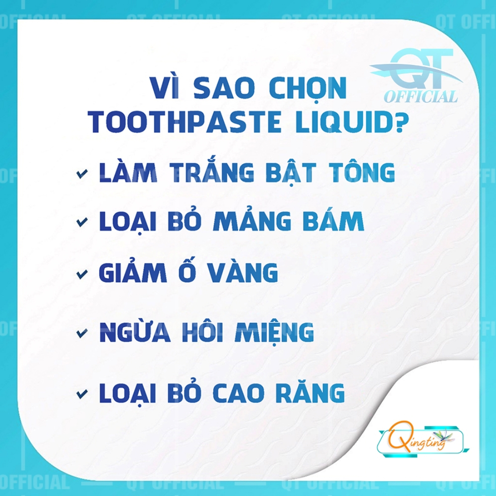 Kem đánh răng trắng răng hơi thở thơm mát giảm ố vàng duy trì sức khỏe của nướu Liquid Toothpaste 200g