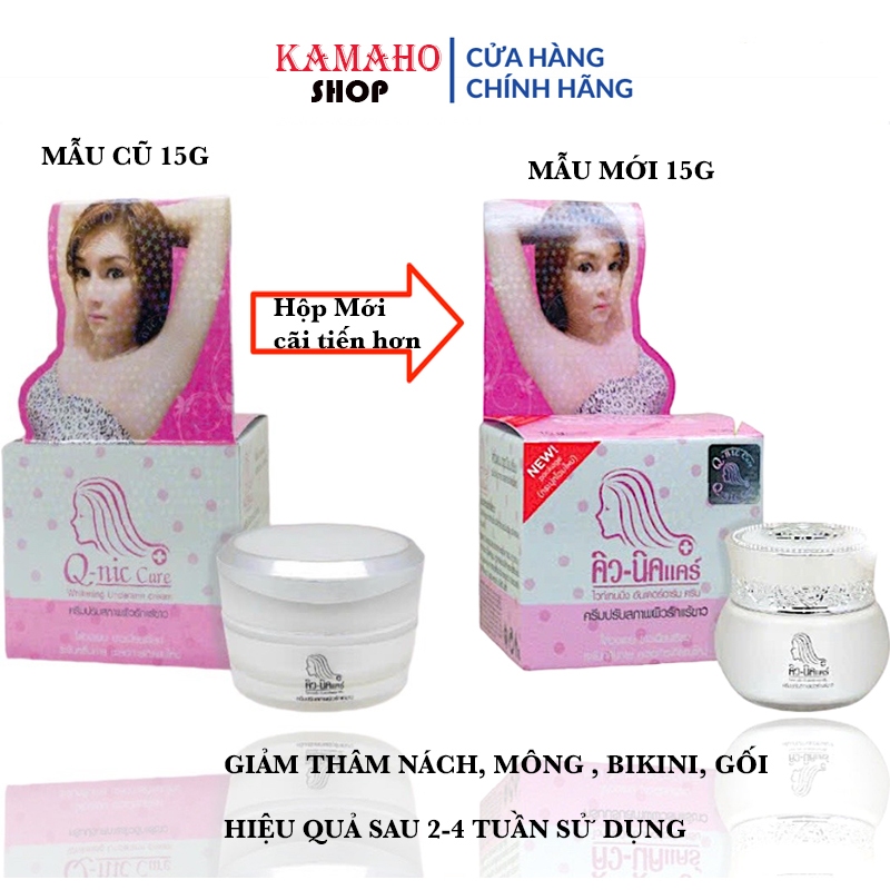 [Chuẩn Thái] Kem Giảm Thâm Nách Q-NIC CARE- 15Gr, Giảm Thâm Mông, Đầu Gối, Khuỷu Tay sâu lỗ chân lông