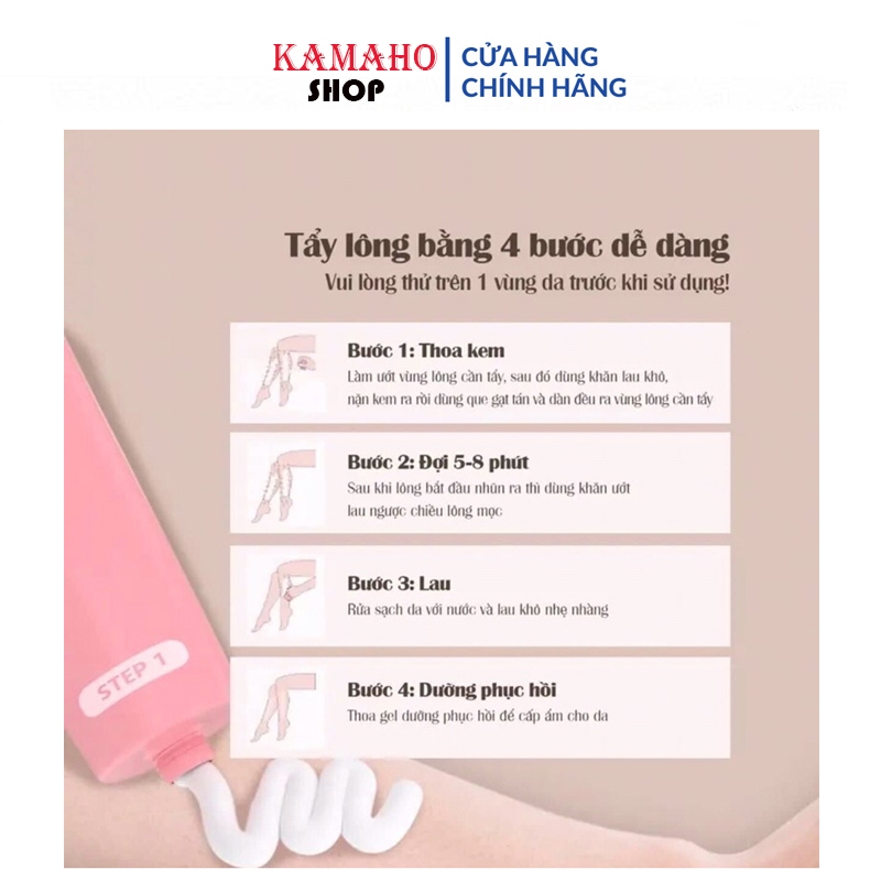 Kem tẩy lông HOBEBAR 50g và Gel dưỡng lô hội 30G dịu nhẹ da không gây kích ứng và không đau rát tẩy lông chân tay nách