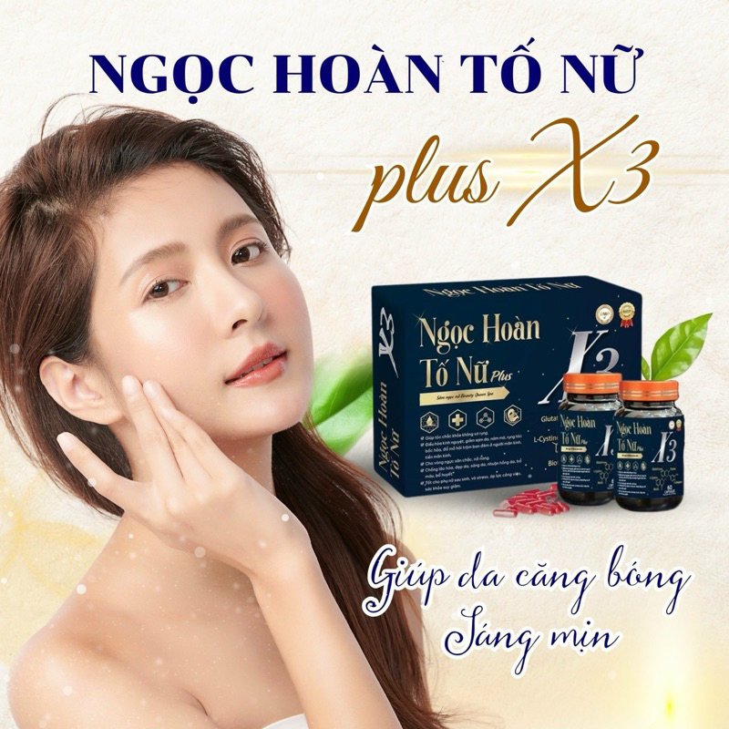 Sâm Tố Nữ NGỌC HOÀN PLUS X3 TÁI HỒI XUÂN  hổ trợ nội tiết tố nữ 1 hộp 2 lọ