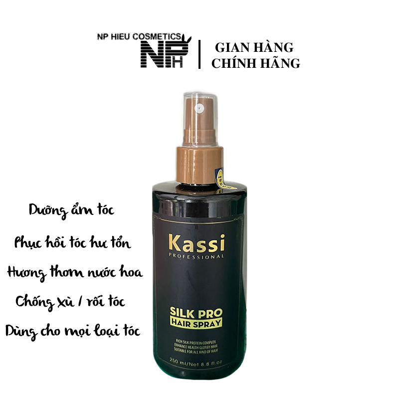 Xịt dưỡng tóc Kassi 250ml phục hồi hư tổn, bổ sung dưỡng chất và tăng độ ẩm