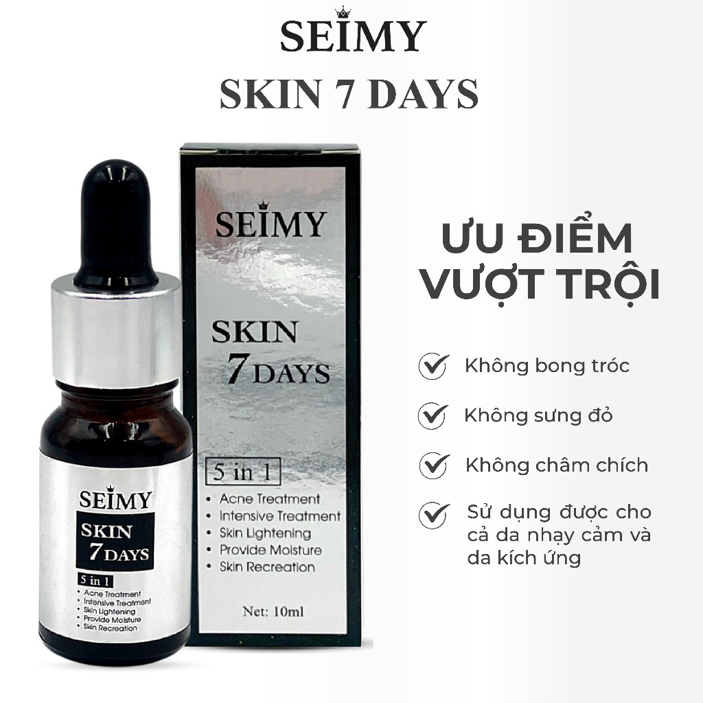 Serum giảm mụn thâm rỗ Seimy – Skin 7 Days – Công dụng 5 trong 1 hiệu quả sau 7 ngày 10ml