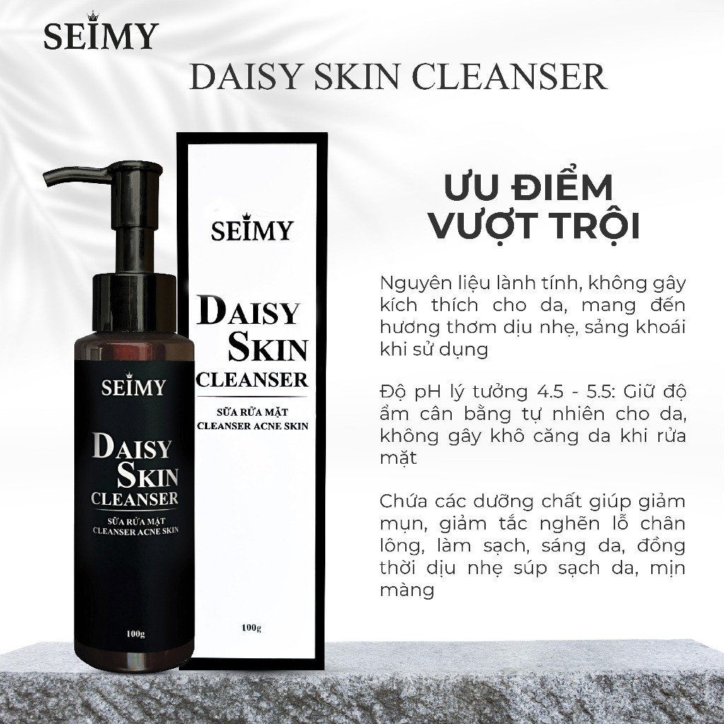 Sữa rửa mặt dạng gel Seimy – Daisy Skin Cleanser 100ml dành cho da dầu mụn, da nhạy cảm