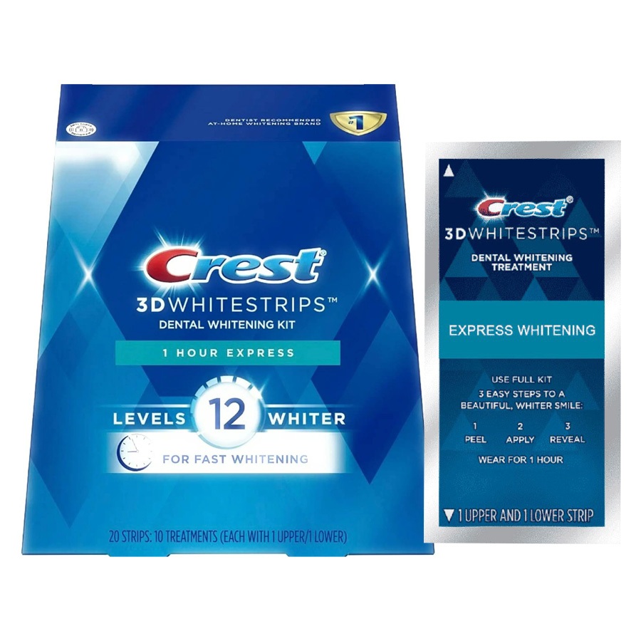 Miếng dán trắng răng Crest 3D White của Mỹ theo cấp độ levels – 1 Gói tẩy trắng răng