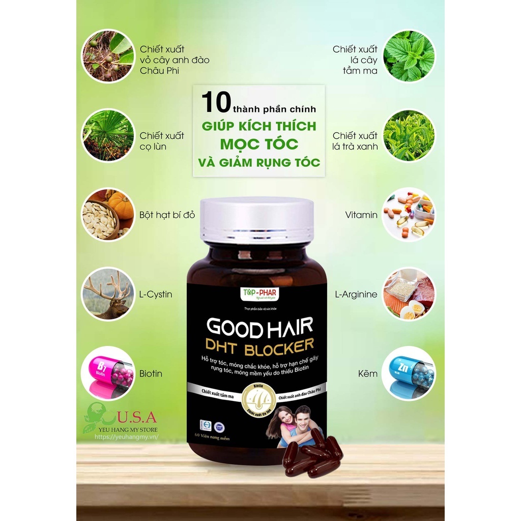 Viên uống mọc tóc, giảm rụng tóc Good Hair DHT Blocker