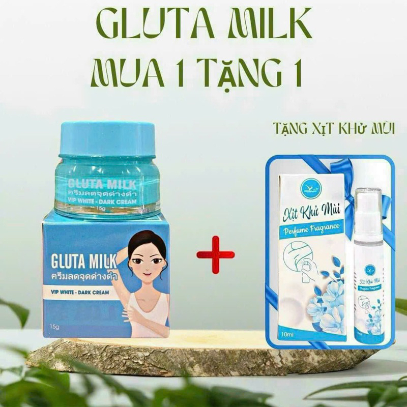 Combo Kem Nách Gluta Milk Giúp Khử Thâm, Trắng Da Vùng Nách
