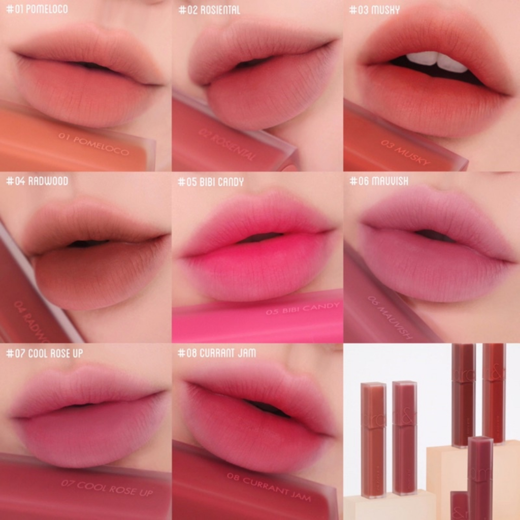 Son Kem lì Romand Blur Fudge Tint 5g ( Son Kem Lì mịn môi Hàn Quốc Full 8 màu )