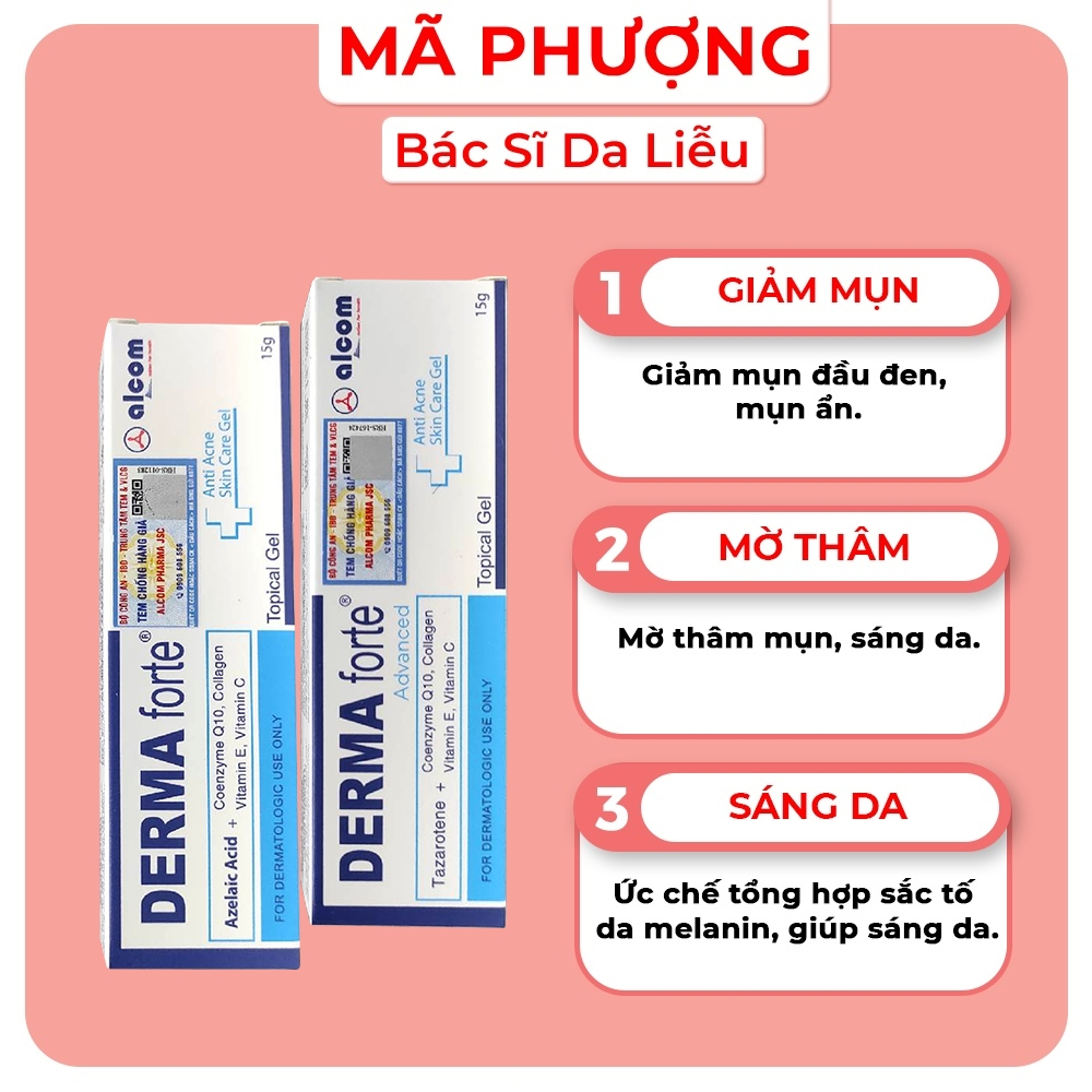 Derma Forte Giảm Thâm Mụn, Dưỡng trắng mịn da – Bản Thường và bản Advanced – Bác Sĩ Mã Phượng