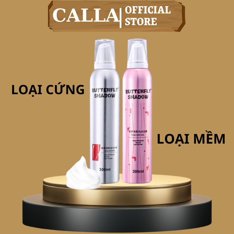 Gôm mềm giữ nếp tóc nữ Butterfly Shadow 300ml keo bọt dạng mềm tạo kiểu và giữ nếp tóc uốn xoăn tự nhiên bồng bềnh