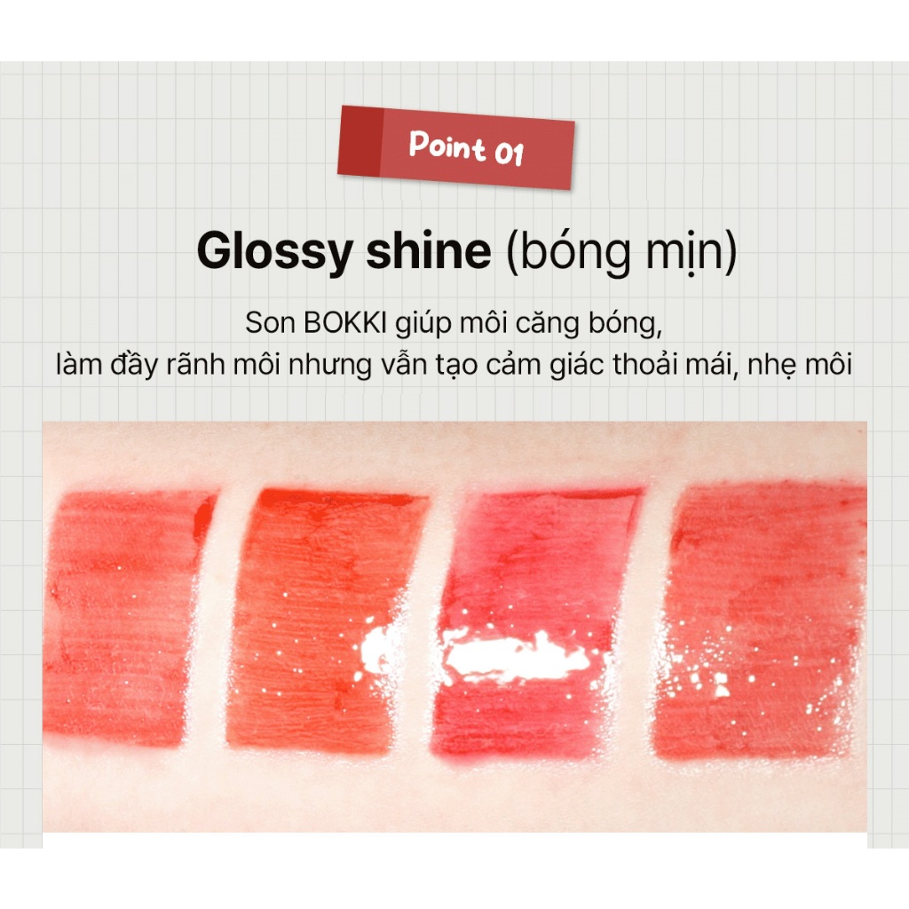 Son Tint Bóng Black Rouge Glow Bokki Tint căng mọng, mềm môi – Hagiang1305