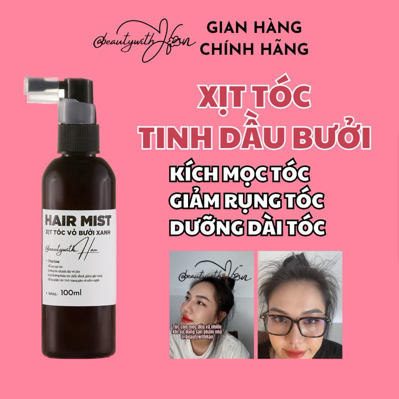 Xịt kích mọc tóc tinh dầu Vỏ Bưởi Xanh – HAIR MIST @beautywithHan
