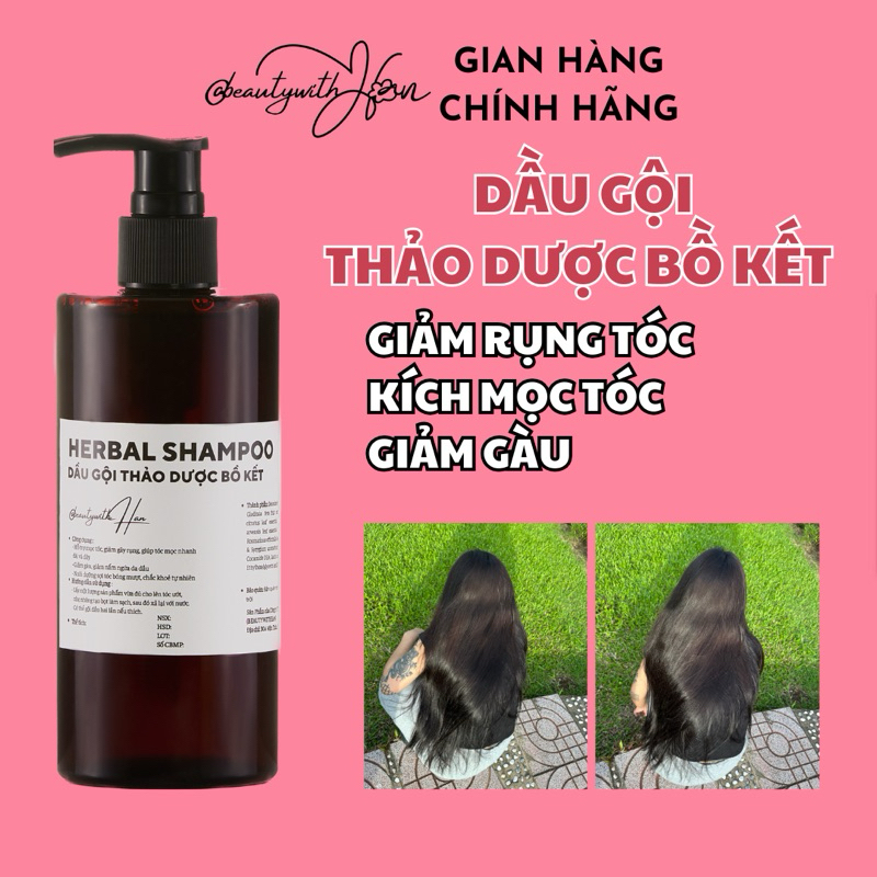 Dầu gội thảo dược Bồ Kết giúp mọc tóc giảm rụng – HERBAL SHAMPOO @beautywithHan
