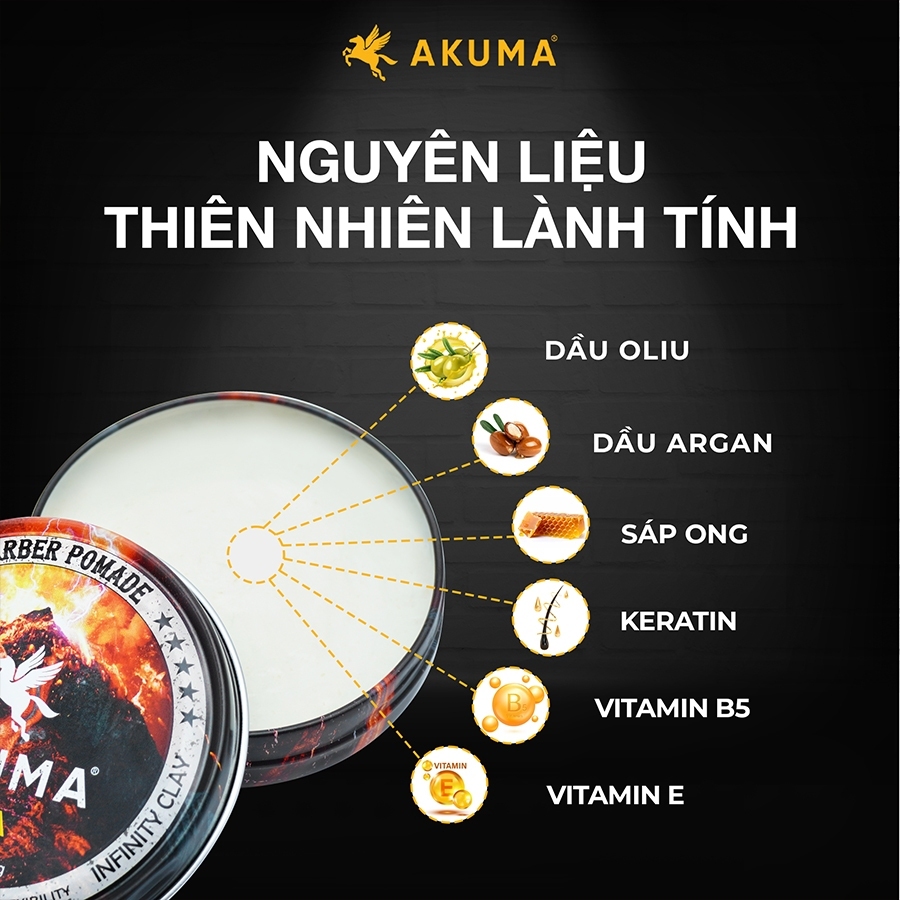Sáp vuốt tóc, tạo kiểu nam AKUMA INFINITY CLAY 116g