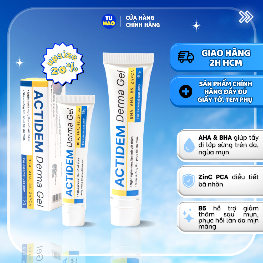 Gel giảm mụn và dưỡng ẩm da ACTIDEM Derma Gel 18g chính hãng