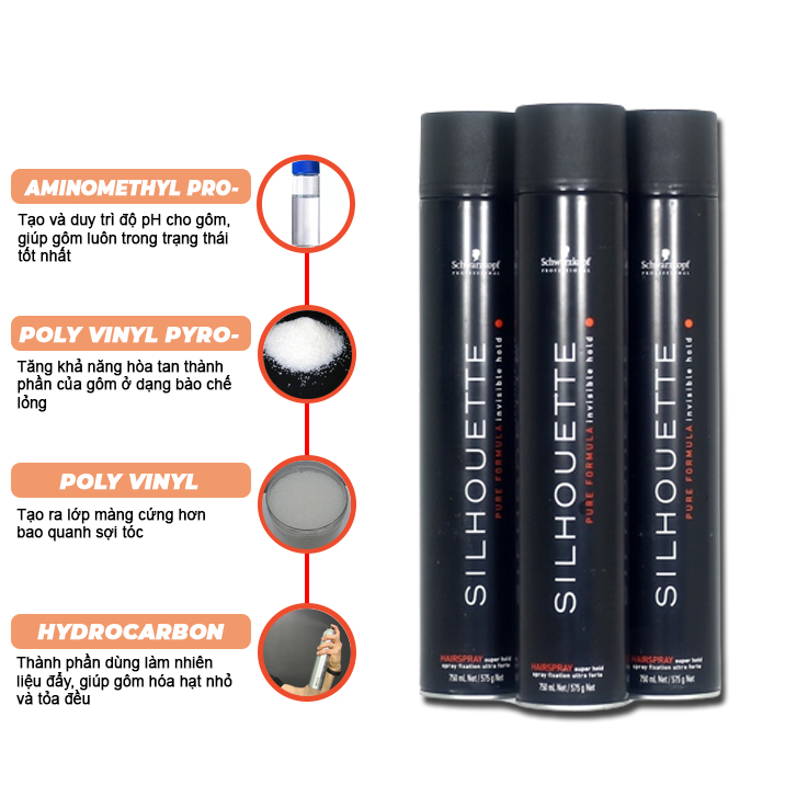 Gôm xịt tóc nam SILHOUETTE 420ML giữ nếp siêu cứng