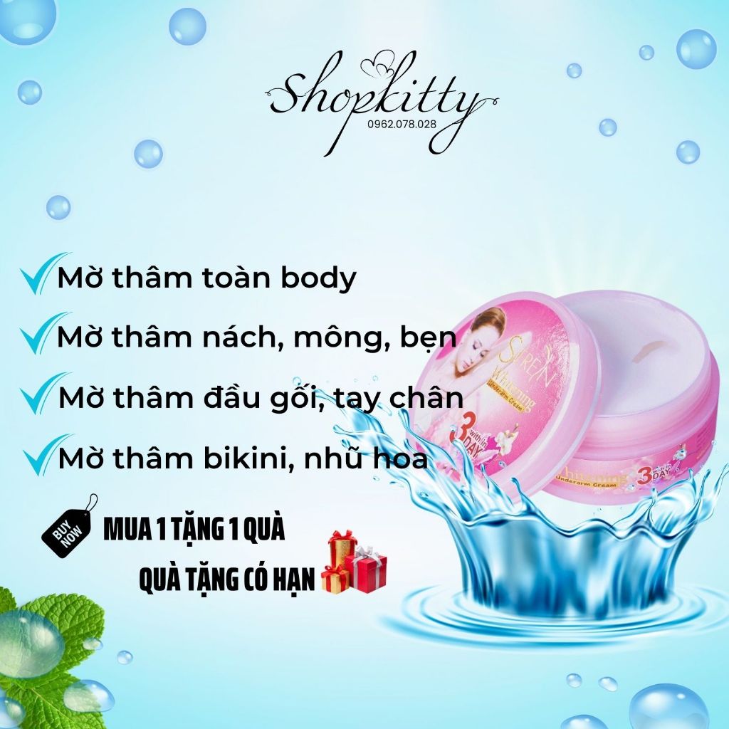 Giảm thâm Seren 3 day mờ thâm nách thâm bẹn thâm mông thâm đầu gối khử mùi hôi nách hồng nhũ hoa]]]