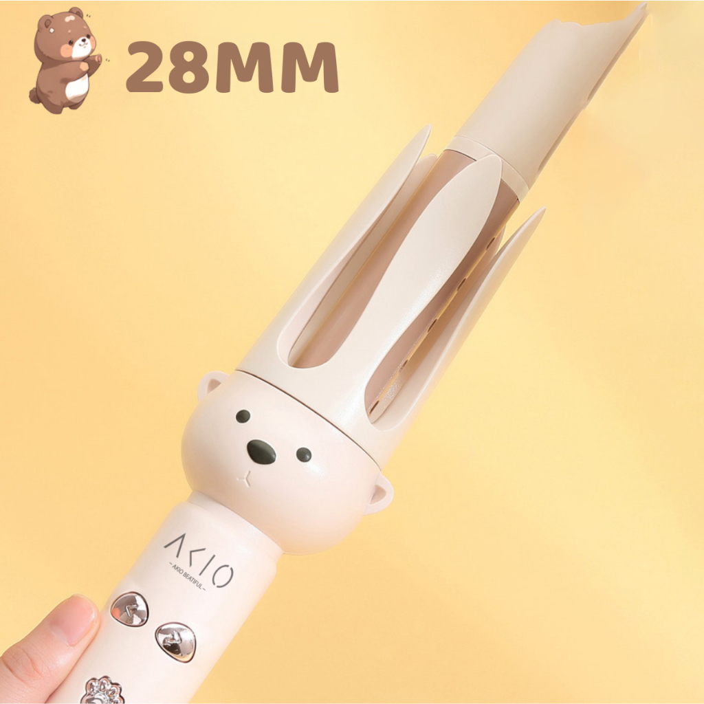 Máy uốn tóc xoăn tự động AKIO chất liệu gốm sứ đường kính uốn 28mm và 32mm