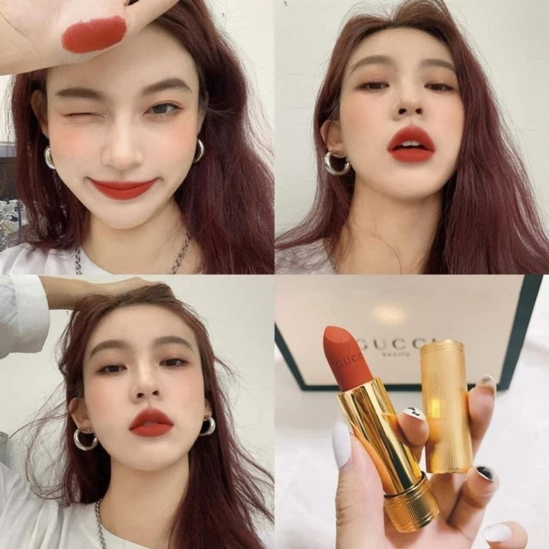 Son Gucci 3.5g-son lì Gucci-Gucci Rouge à Lèvres Voile Mat Lipstick-son thỏi lì Gucci