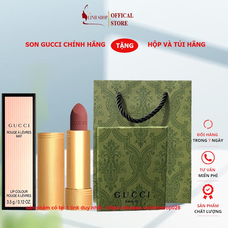 Son Gucci 3.5g-son lì Gucci-Gucci Rouge à Lèvres Voile Mat Lipstick-son thỏi lì Gucci