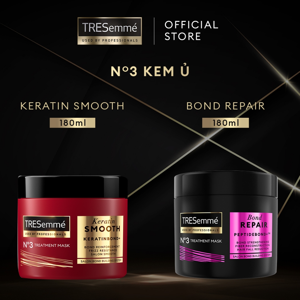 [Diện mạo MỚI] Kem Ủ Tóc TRESemmé Keratinbond+, Bond Repair Peptidebond+ Cho Tóc Vào Nếp, Giảm Gãy Rụng 180ml