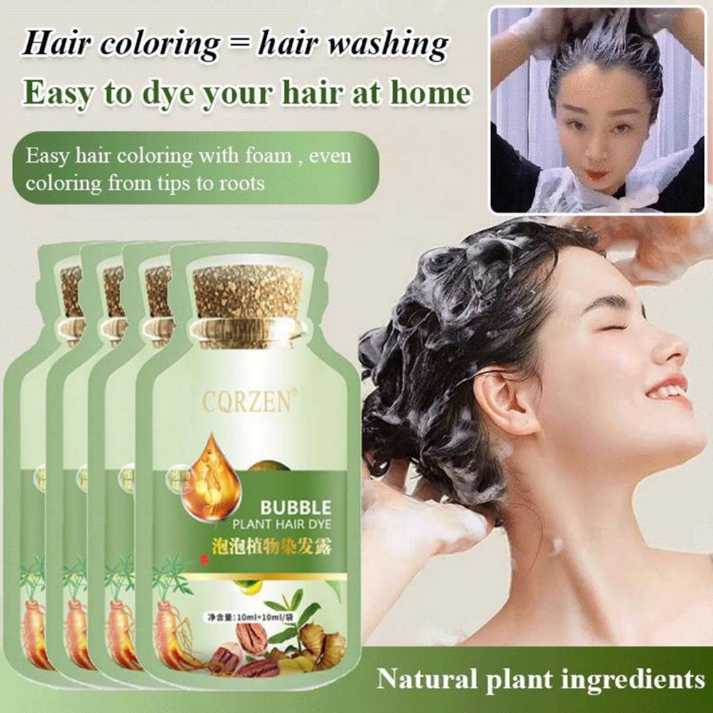 Dầu Gội Nhuộm Màu Tóc Thảo Dược  Hộp 10 gói 30ml, Dầu Gội Phủ Bạc Tóc, Nuôi Dưỡng Tóc Khoẻ Óng Mượt