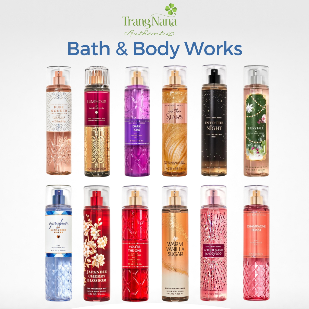 [ LINK 1/2 ] Body Mist Bath And Body Works Body mist chính hãng Xịt thơm body nữ Hương Nước Hoa 236ml