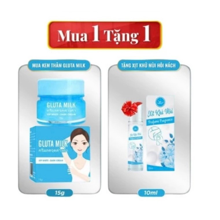 Kem thâm nách Gluta Milk [ Mua 1 hộp tặng 1 tuýt] Chính Hãng