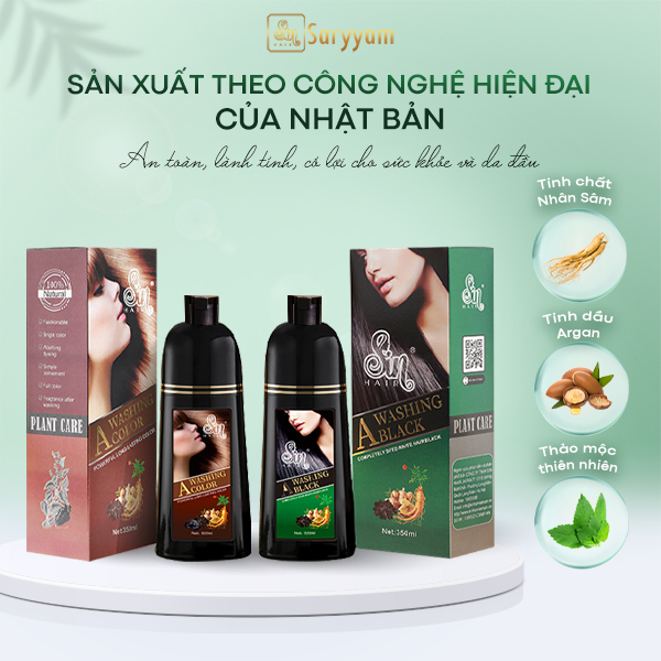 Dầu Gội Phủ Bạc Sin Hair Nhật Bản Đen – Nâu | 500ML | Thành Phần Nhân Sâm Tự Nhiên Giúp Đen Tóc Bóng Mượt Giảm Rụng