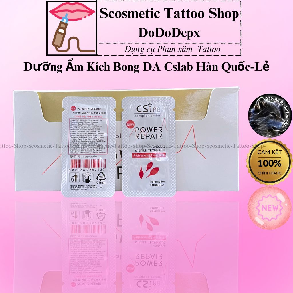 Dưỡng môi kích màu môi Cslab Hàn Quốc Power Repai Chính Hãng giúp nhanh bong da sau xăm