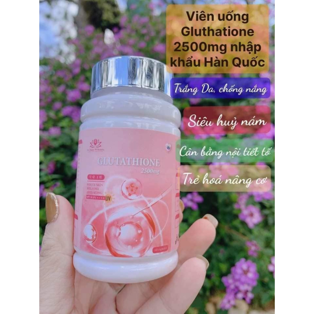 Viên ngậm Glutathione 2500, viên uống trắng da, mờ nám, hủy nám, cân bằng nội tiết tố nữ