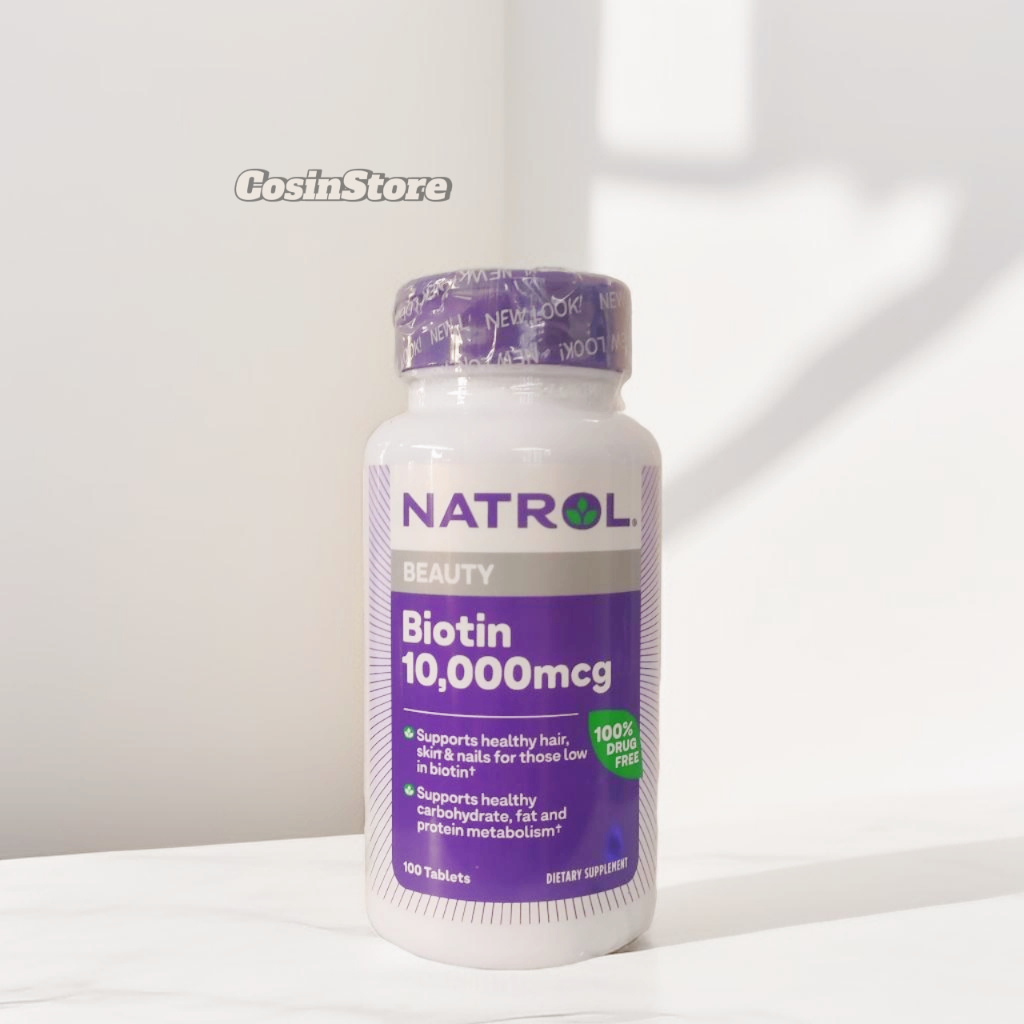 Viên Uống Biotin Mọc Tóc Natrol Biotin 10000 Mcg 100 Viên hỗ trợ tóc móng 10000mcg Cosin Store