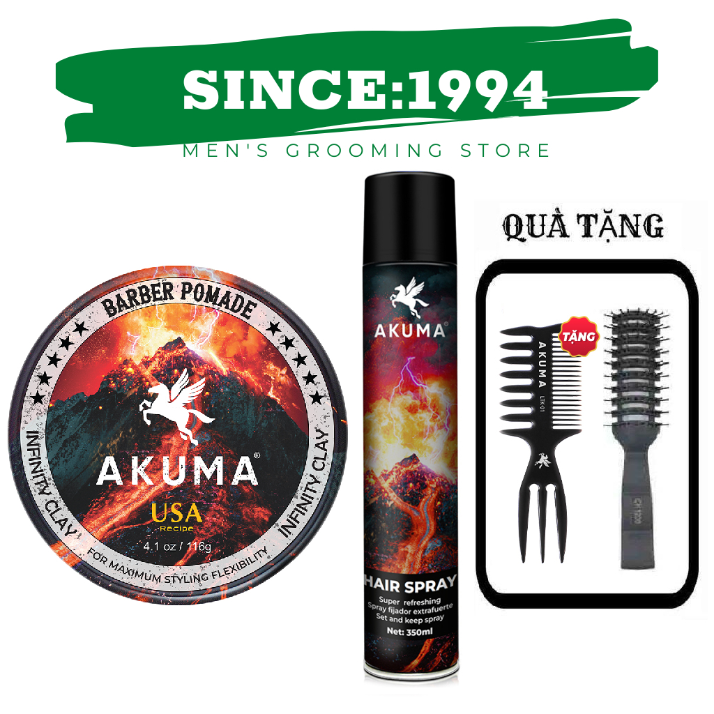Sáp vuốt tóc, tạo kiểu nam AKUMA INFINITY CLAY 116g