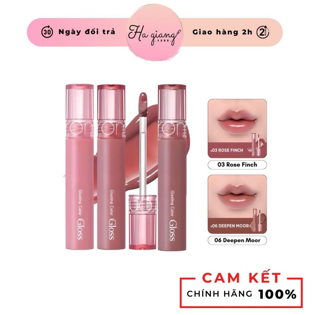 Son Tint Bóng Romand Glasting Color Gloss Lâu Trôi, Căng Mọng Đôi Môi 2,3,4,5,6