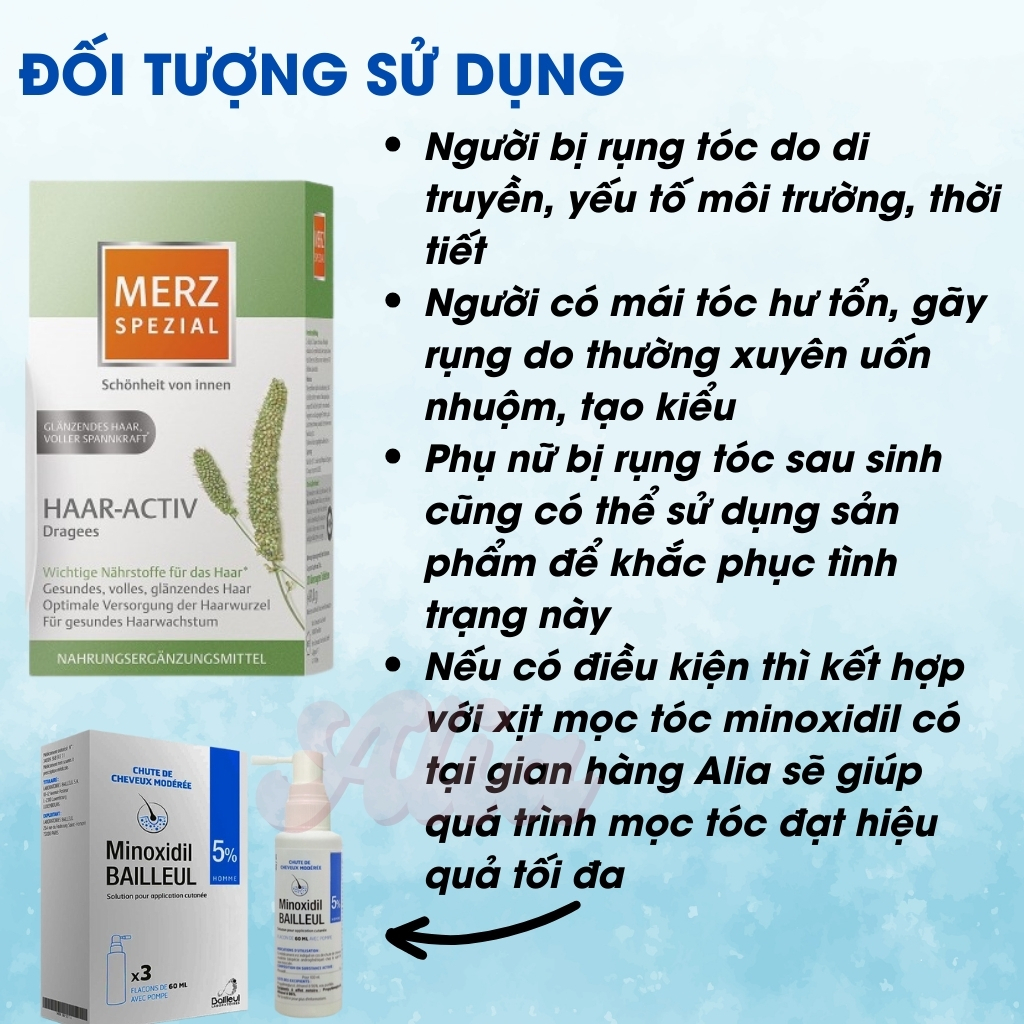 Viên uống mọc tóc Merz Special Haar-Activ 120 viên Đức giảm gãy rụng, kích mọc tóc cho người tóc yếu