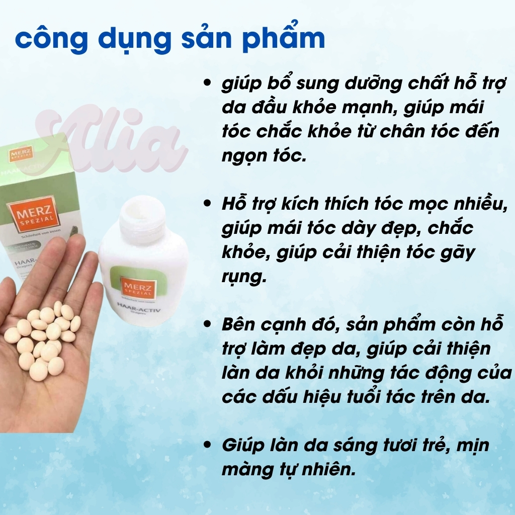 Viên uống mọc tóc Merz Special Haar-Activ 120 viên Đức giảm gãy rụng, kích mọc tóc cho người tóc yếu