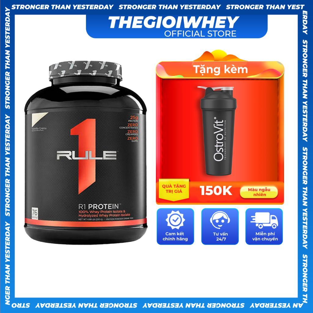 Sữa Tăng Cơ Cho Người Tập Gym Whey Protein RULE1 PROTEIN 5 lbs (2kg3), Bổ Sung Đạm Phát Triển Cơ Bắp