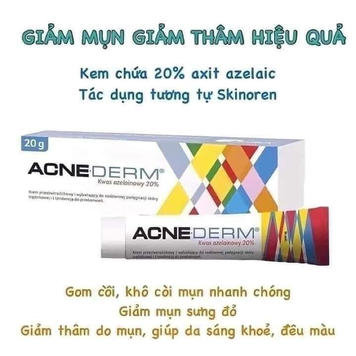 Kem giảm mụn Acnederm Azelaic Aicd 20% làm trắng sáng da, giảm mụn 20g