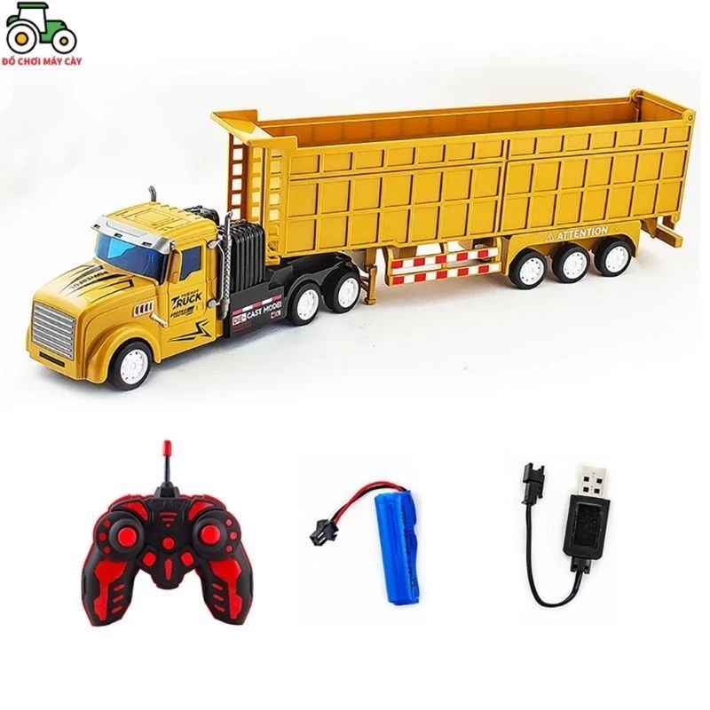 Xe container điều khiển từ xa pin sạc, xe đồ chơi trẻ em điều khiển từ xa, mô phỏng chi tiết như bản gốc