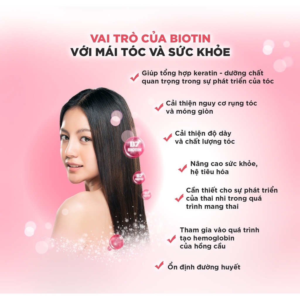 Viên uống DHC Biotin hỗ trợ ngăn rụng tóc, kích thích mọc tóc, dưỡng da và móng khỏe mạnh – gói 60 viên (60 ngày)