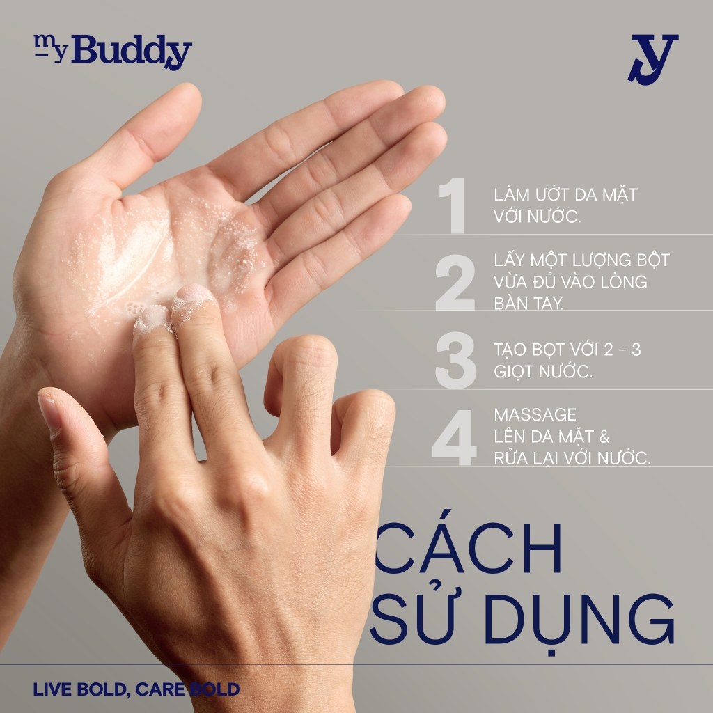 Bột Rửa Mặt Cho Nam myBuddy Enzyme Powder Làm Sạch Kép, Kiểm Soát Bã Nhờn & Cân Bằng Độ pH Cho Da 30g