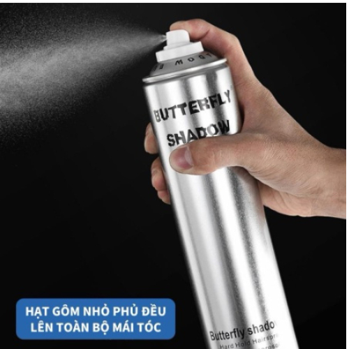 Gôm xịt tóc Bu.tterfly Shadow Weilaiya – 150ml 320ml 600ml , Gôm bạc giữ nếp cứng tạo kiểu nam nữ